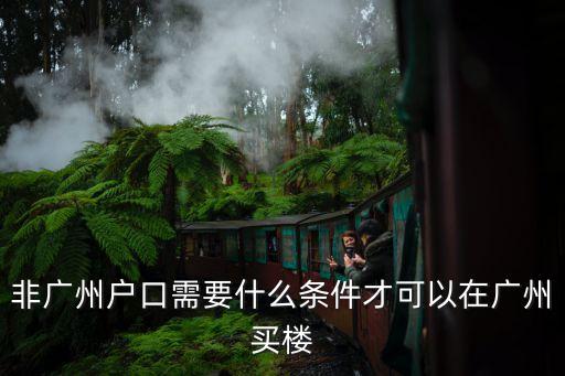 非廣州戶口需要什么條件才可以在廣州買樓
