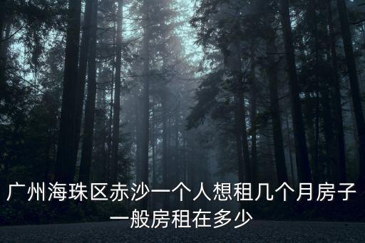 廣州海珠區赤沙一個人想租幾個月房子一般房租在多少