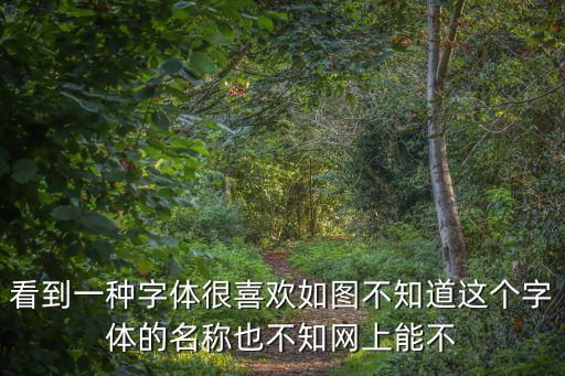 看到一種字體很喜歡如圖不知道這個字體的名稱也不知網上能不