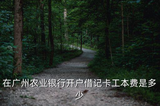 在廣州農業銀行開戶借記卡工本費是多少
