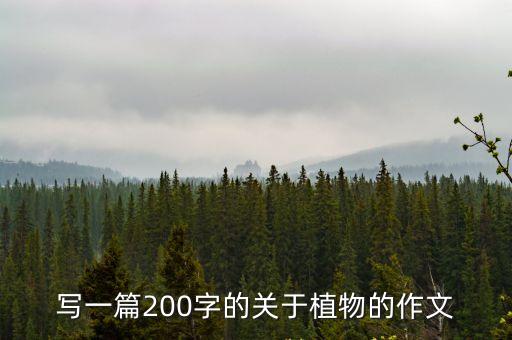 寫一篇200字的關于植物的作文
