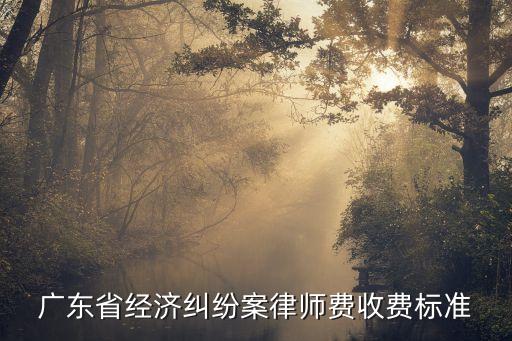 廣東省經(jīng)濟糾紛案律師費收費標準