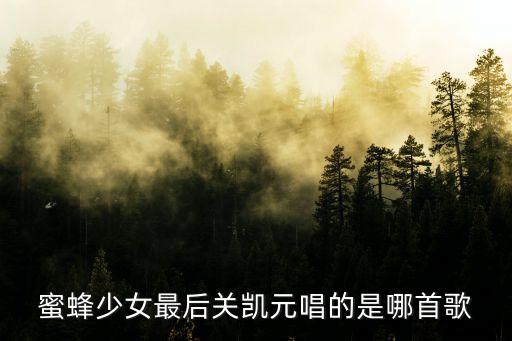關(guān)凱元，蜜蜂少女最后關(guān)凱元唱的是哪首歌