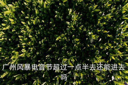 廣州風暴電音節超過一點半去還能進去嗎