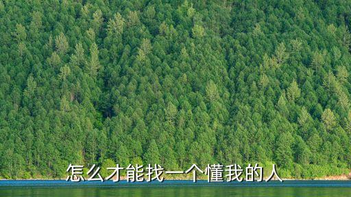 懂我的人，怎么才能找一個懂我的人