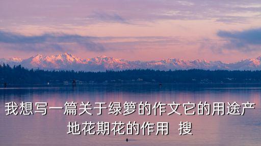 我想寫一篇關(guān)于綠籮的作文它的用途產(chǎn)地花期花的作用  搜