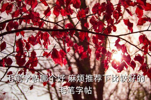 毛筆書法字帖，有什么好的毛筆字帖
