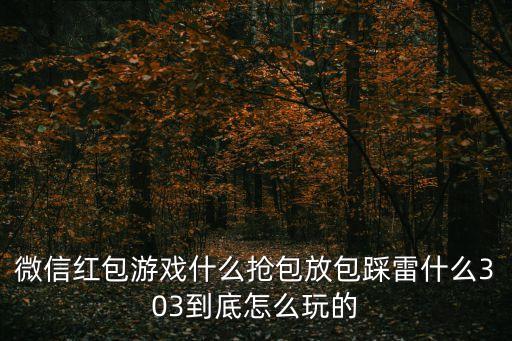 微信紅包游戲什么搶包放包踩雷什么303到底怎么玩的