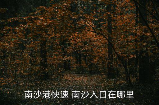 廣州南沙港快速路段，廣州上南沙港快線怎么上