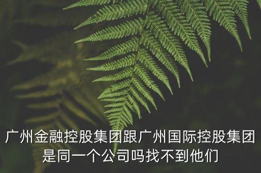 廣州金融控股集團(tuán)跟廣州國際控股集團(tuán)是同一個公司嗎找不到他們