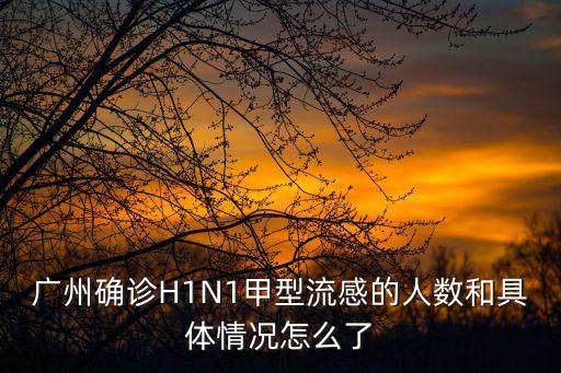 廣州確診H1N1甲型流感的人數和具體情況怎么了