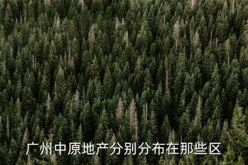 廣州中原地產分別分布在那些區