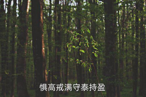 持盈，心恬澹于守髙意無為于持盈是什么意思
