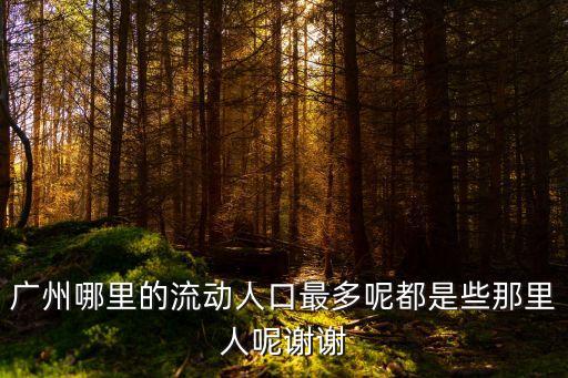 廣州哪里有外來人多，廣州哪里外地人多