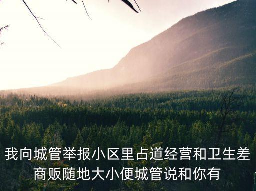 我向城管舉報小區里占道經營和衛生差商販隨地大小便城管說和你有
