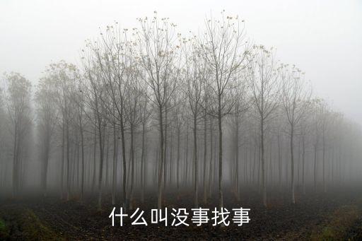 什么叫沒事找事