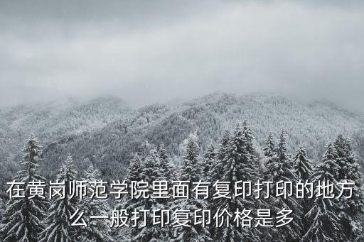 在黃崗師范學院里面有復印打印的地方么一般打印復印價格是多
