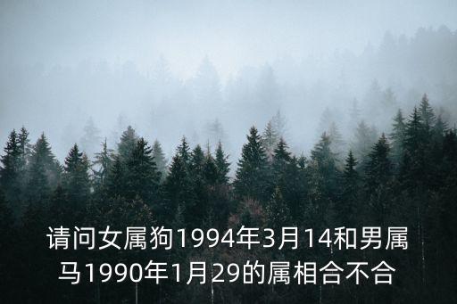 請問女屬狗1994年3月14和男屬馬1990年1月29的屬相合不合