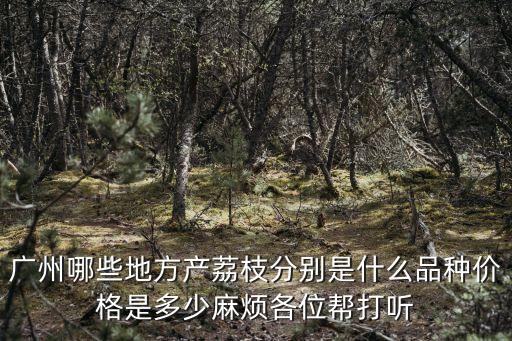 廣州市荔枝產業，廣州哪些地方產荔枝分別是什么品種價格是多少麻煩各位幫打聽