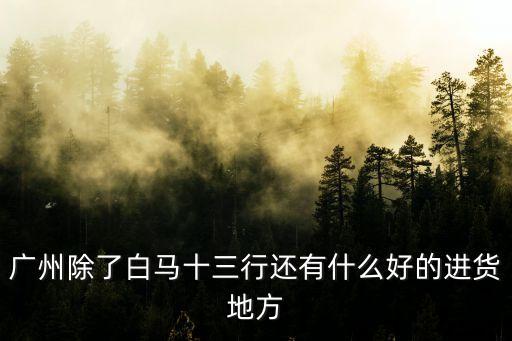 廣州批發(fā)質(zhì)量好的，廣州除了白馬十三行還有什么好的進(jìn)貨地方