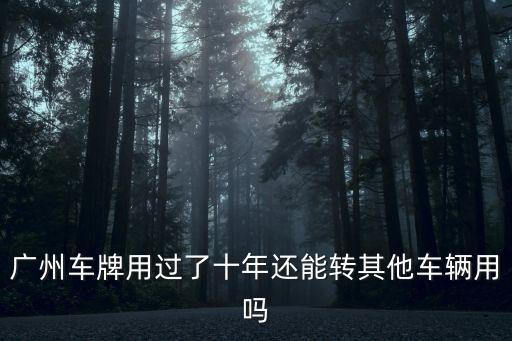 廣州車牌用過了十年還能轉(zhuǎn)其他車輛用嗎