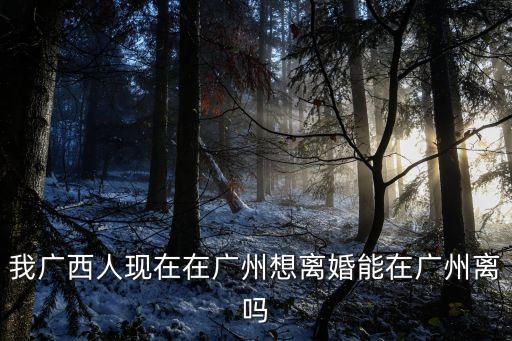 我廣西人現(xiàn)在在廣州想離婚能在廣州離嗎