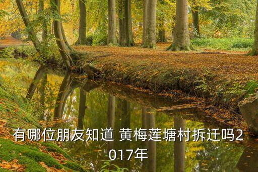 廣州花都區(qū)蓮塘村會(huì)拆遷嗎，有哪位朋友知道 黃梅蓮塘村拆遷嗎2017年