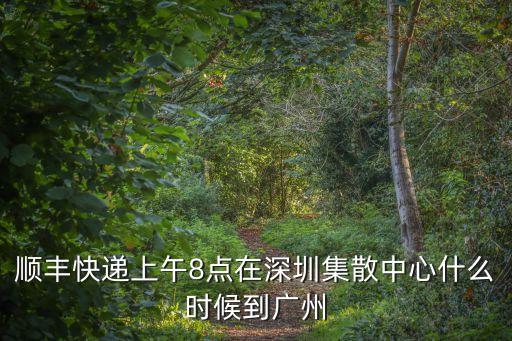 順豐快遞上午8點在深圳集散中心什么時候到廣州