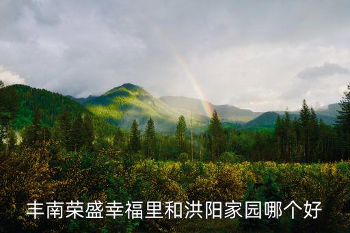 豐南榮盛幸福里和洪陽(yáng)家園哪個(gè)好