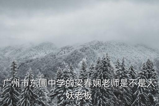 廣州梁海珊，廣州市東圃中學的梁春嫻老師是不是人妖老板