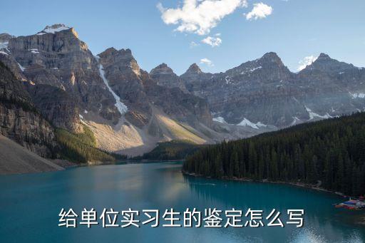 給單位實習生的鑒定怎么寫