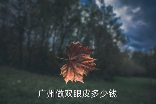 廣州割的雙眼皮多少錢，廣州做雙眼皮手術(shù)的價格是多少