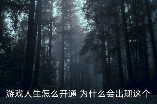 游戲人生怎么開通 為什么會(huì)出現(xiàn)這個(gè)
