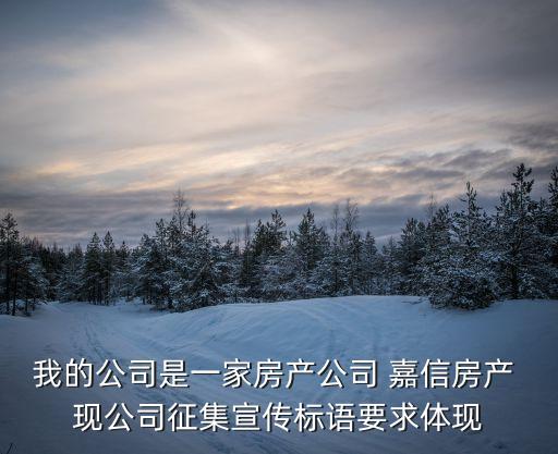 廣州嘉信居房地產，我的公司是一家房產公司 嘉信房產 現公司征集宣傳標語要求體現