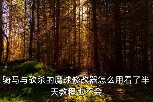 騎馬與砍殺的魔球修改器怎么用看了半天教程也不會