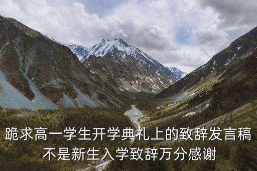 跪求高一學生開學典禮上的致辭發言稿 不是新生入學致辭萬分感謝