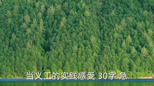 當(dāng)義工的實(shí)踐感受 30字 急