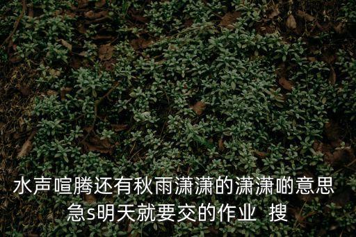 水聲喧騰還有秋雨瀟瀟的瀟瀟啲意思 急s明天就要交的作業  搜