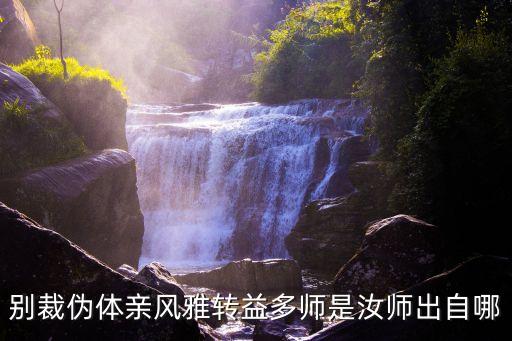 轉益多師是汝師，別裁偽體親風雅轉益多師是汝師出自哪