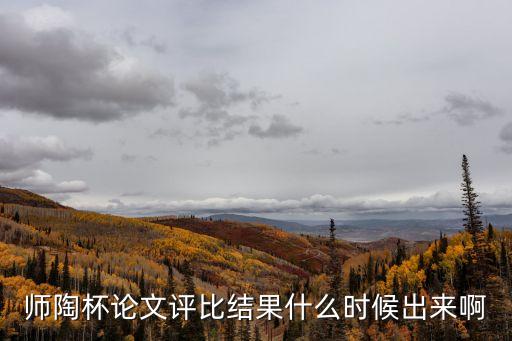 師陶杯論文評(píng)比結(jié)果什么時(shí)候出來(lái)啊