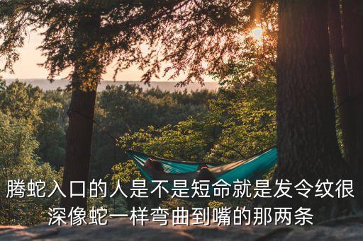 騰蛇入口的人是不是短命就是發令紋很深像蛇一樣彎曲到嘴的那兩條