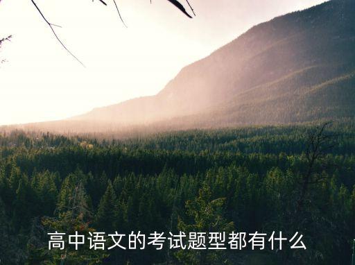 語文高考題型，高中語文的考試題型都有什么