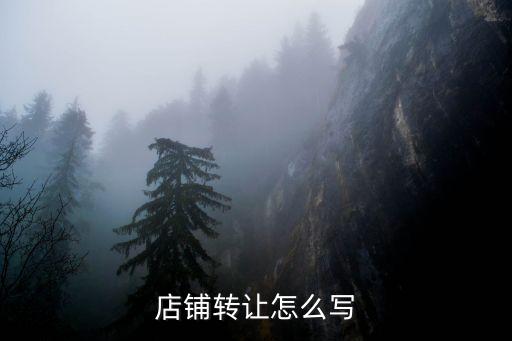 店鋪轉讓怎么寫