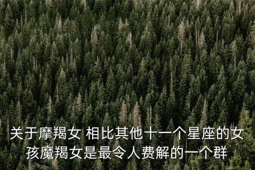 關于摩羯女 相比其他十一個星座的女孩魔羯女是最令人費解的一個群