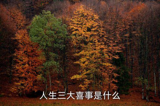 人生三大喜事是什么