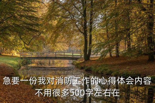 急要一份我對(duì)消防工作的心得體會(huì)內(nèi)容不用很多500字左右在