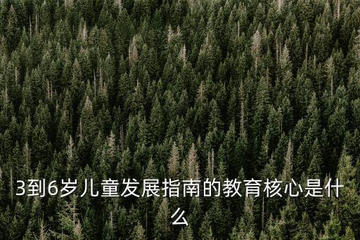 幼兒發(fā)展指南，3到6歲兒童發(fā)展指南的教育核心是什么