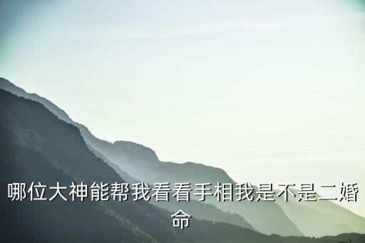 哪位大神能幫我看看手相我是不是二婚命