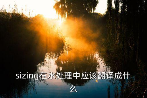 sizing，sizing在水處理中應(yīng)該翻譯成什么