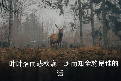 一葉葉落而悲秋窺一斑而知全豹是誰的話